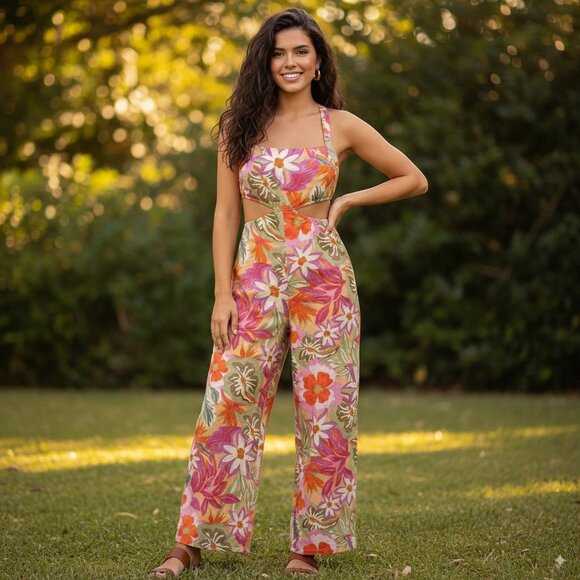 NWT ASTR Marise Wide Leg Jumpsuit - Picture 1 of 6